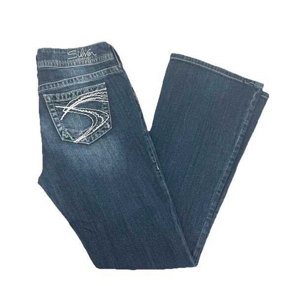 Silver Jeans Suki Mid Bootcut Distressed Stitched Pockets Size 29x32 Western - Picture 1 of 10